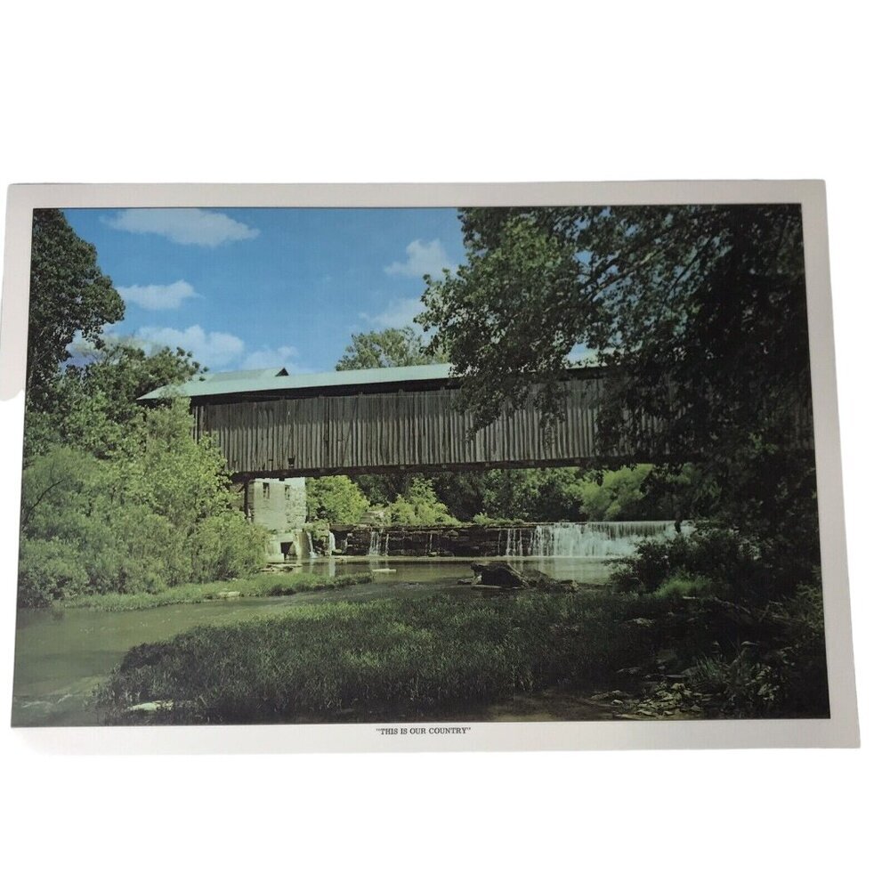 Set Of 6 Vintage “This Is Our Country” Placemats, Laminated & Washable - Picture 8 of 10